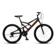 Bicicleta Colli GPS Freio V-brake Trocador na Luva Preta/Laranja Aro 26 Aero 36 Raias 21 V 148_11D